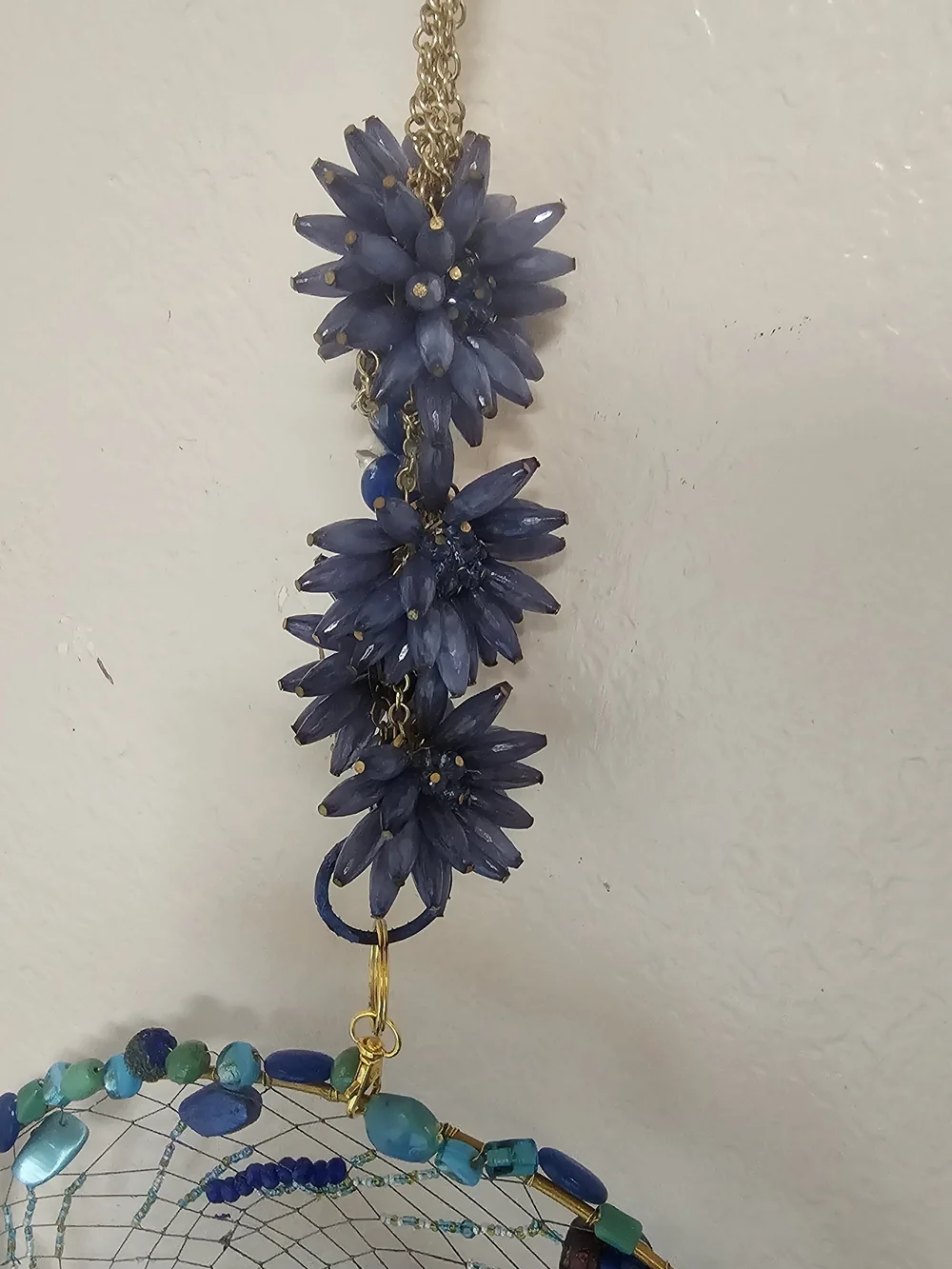 Handmade Blue Teal Beach Dreamcatcher Wall Decor